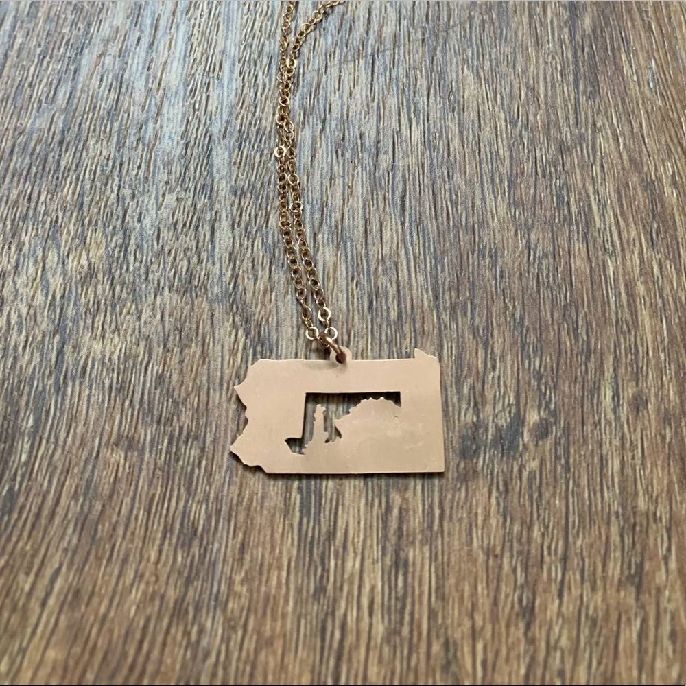 Handmade Rose Gold Pennsylvania Maryland Necklace
